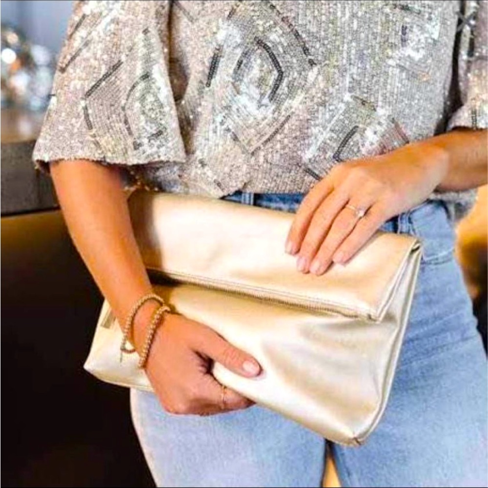 The Fawn - Gold Jilly box purse BNWT